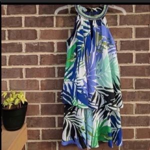 Vince Camuto popover floral beaded halter…